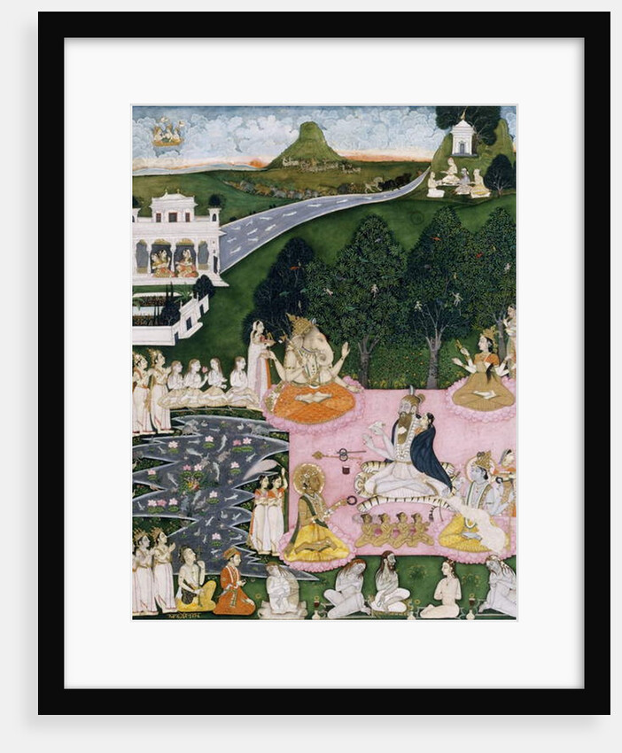 Shiva Seated on a Tiger Skin, Holds Devi Wrapped in a Cloak, c.1760 by Indian School