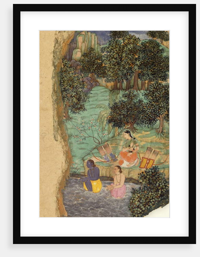 Rama and Lakshmana Offering Water to their Dead Father on the Banks of the Mandakini River, c.1595 by Mughal School