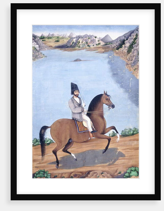 Portrait of a Young Man on Horseback, c.1840 by Persian School