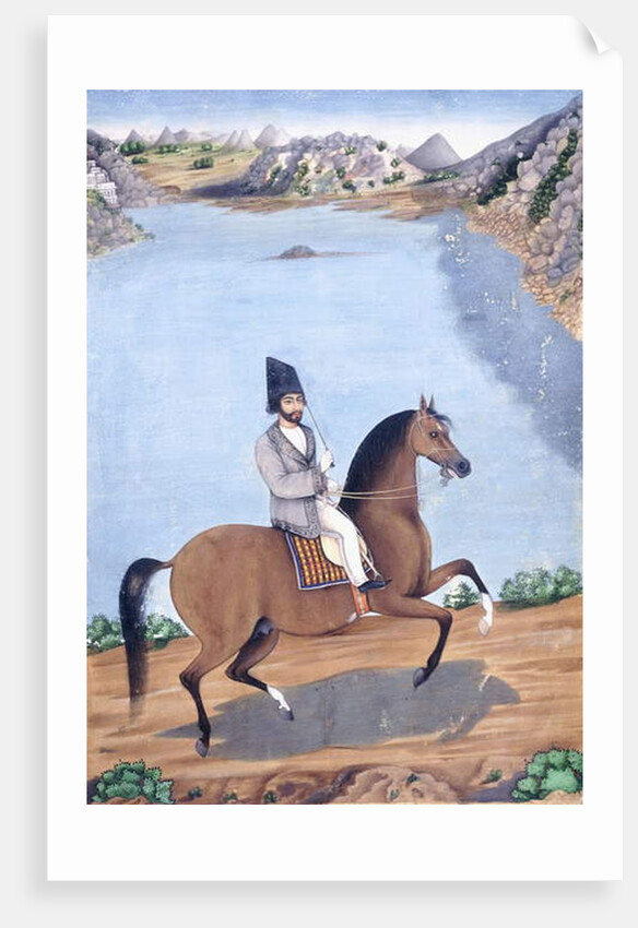 Portrait of a Young Man on Horseback, c.1840 by Persian School