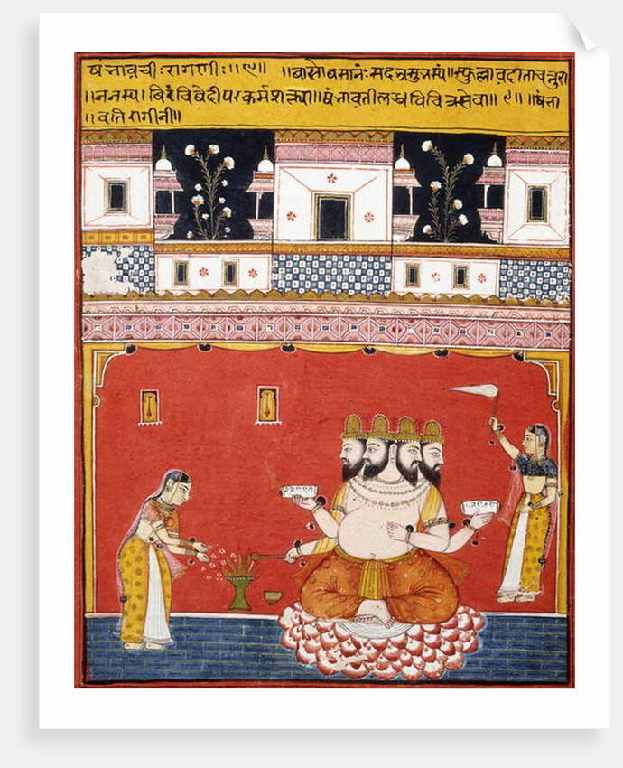 A page from a dispersed 'Ragamala: Khambavati Ragini', c.1640-1650 by Indian School