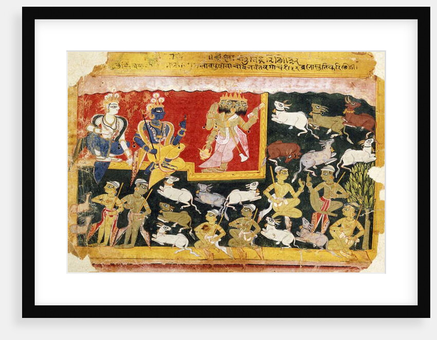 Brahma Offering Homage to Krishna as the Incarnation of Vishnu, c.1540-1575 by Indian School