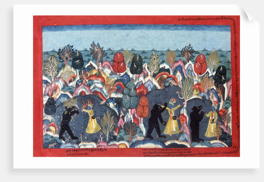 Krishna Fighting Jambavata, King of the Bears, c. 1775 by Nepalese School