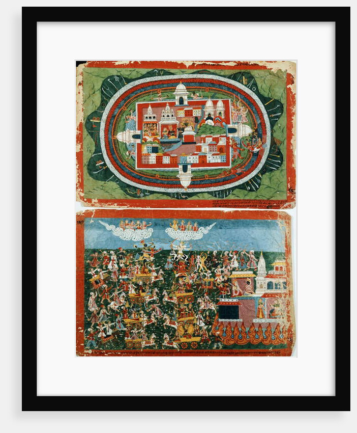 Krishna Attacking the Impregnable Castle of Prag-jyoshita, to Recover the Ear-rings of Aditi, c. 1775 by Nepalese School