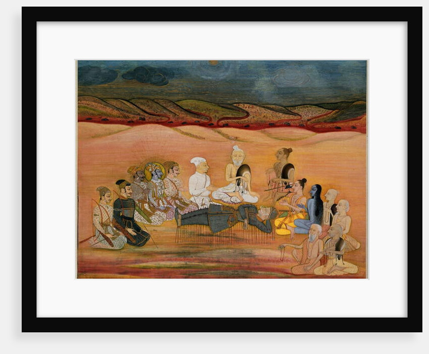 The Death of Bhishma, Mortally Wounded by Arjuna's Numerous Arrows, c.1760-1770 by Indian School