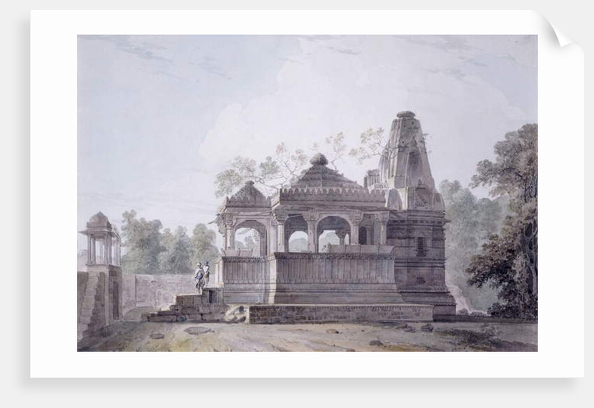 A Hindu Temple in the Fort of Rohtas, Bihar, by Thomas & William (1769-1837) Daniell