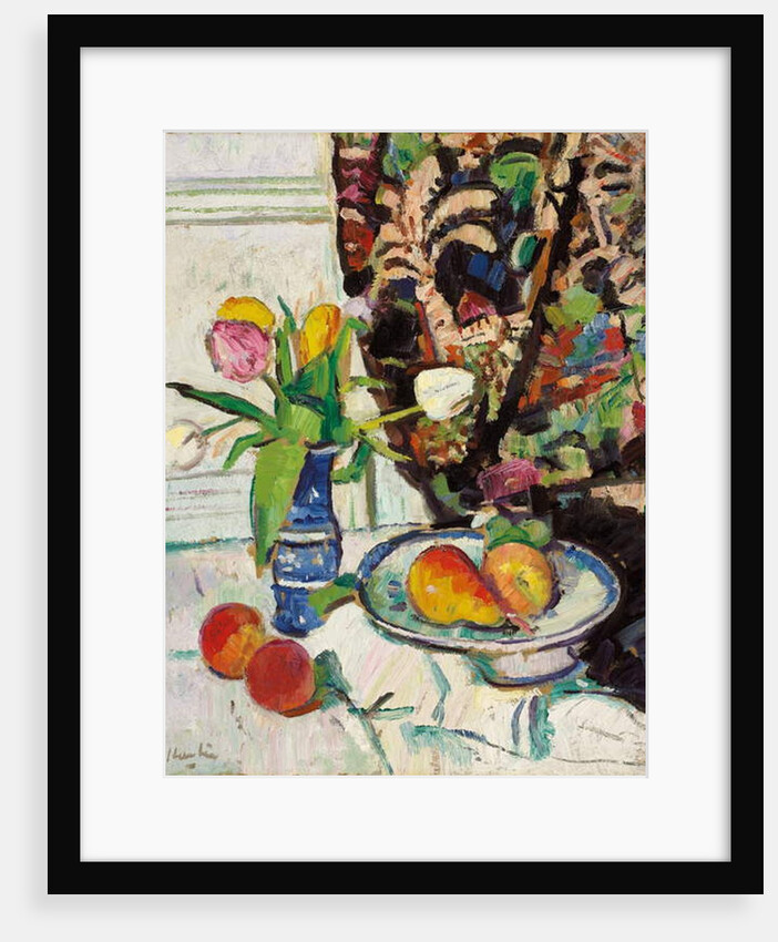 Still Life with Tulips and Fruit by George Leslie Hunter