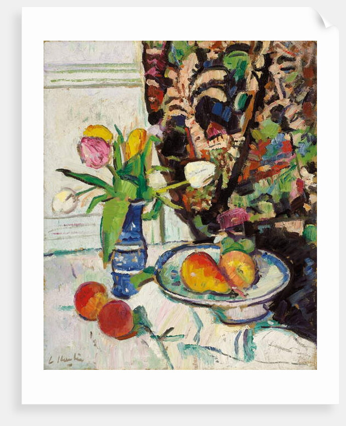 Still Life with Tulips and Fruit by George Leslie Hunter