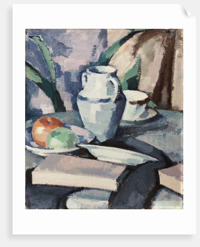 Still life with Vase and Books by Samuel John Peploe