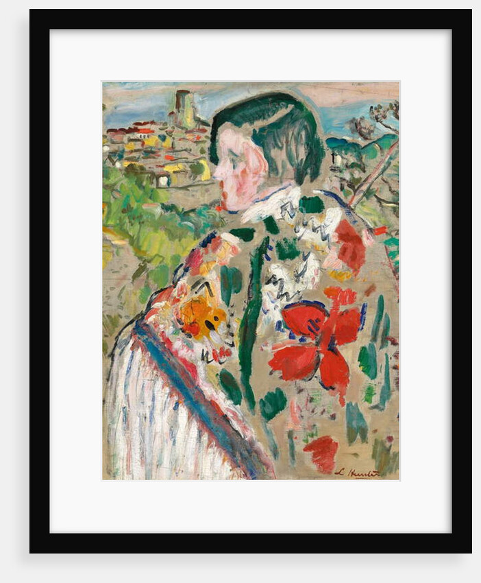 Girl in a shawl, by George Leslie Hunter