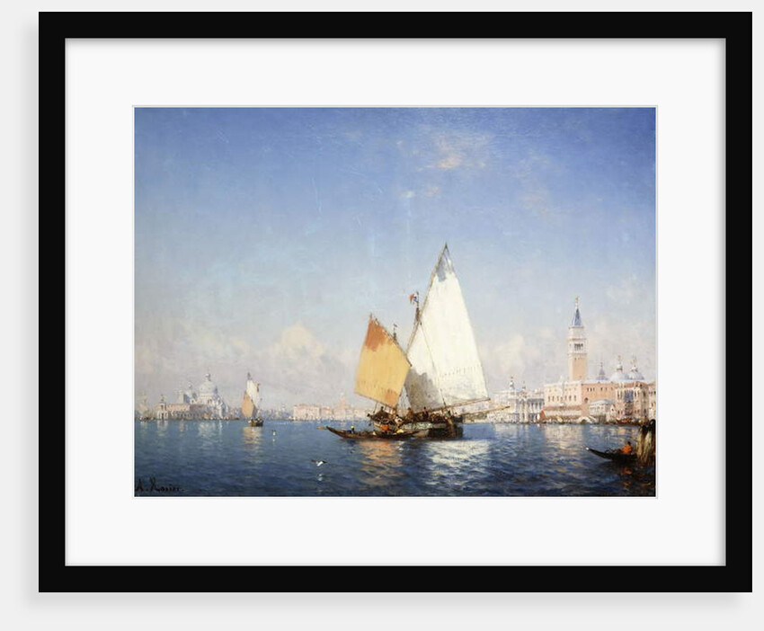 Boats on the Lagoon by Amedee Rosier