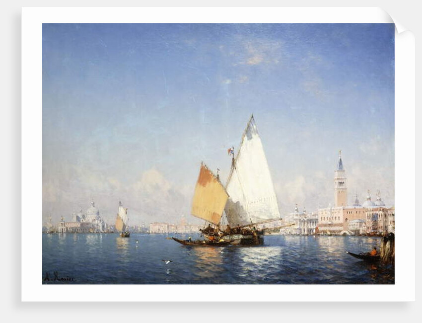 Boats on the Lagoon by Amedee Rosier