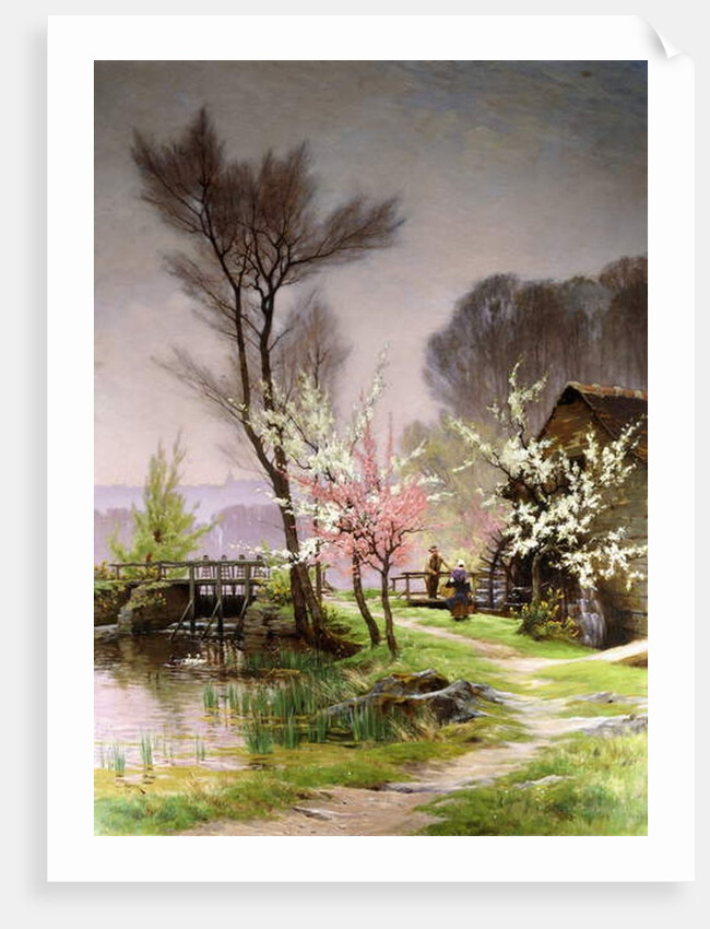 At the Watermill, Spring by Henri Saintain