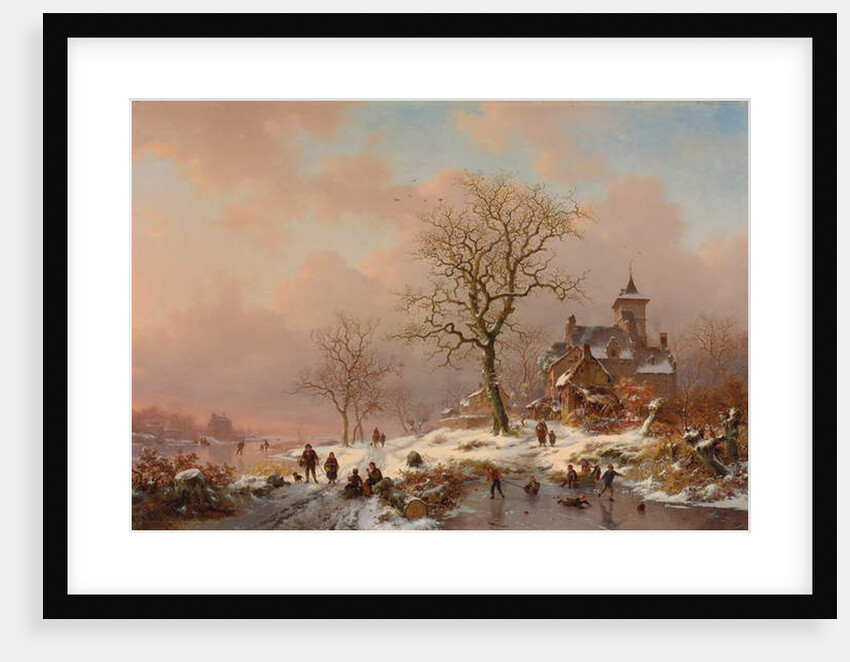 Winter Landscape with Figures Playing on the Ice, 1868 by Frederick Marianus Kruseman