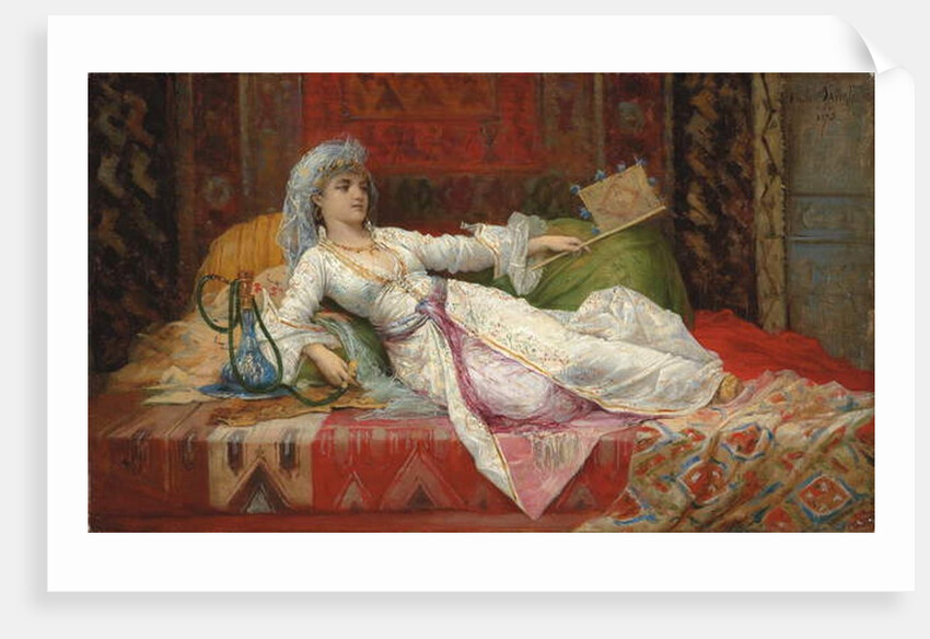 Reclining Turkish Woman; Femme Turque allongee, 1895 by Emile Henri La Porte