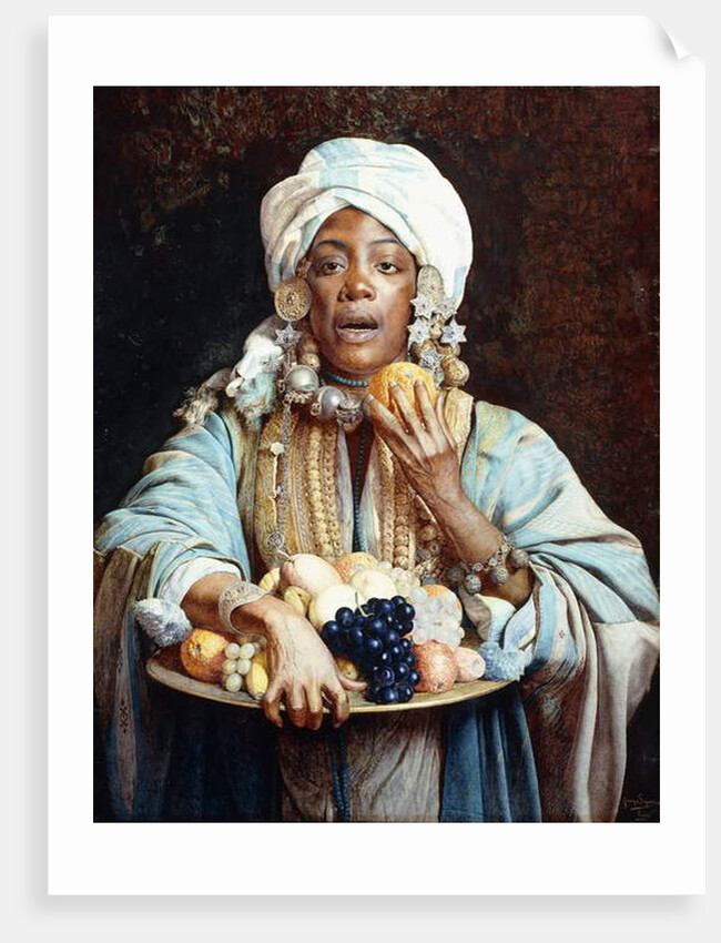 A North African Fruit Vendor by Giuseppe Signorini