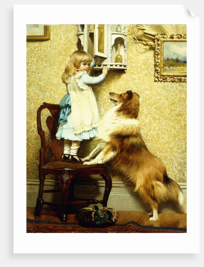 Little Girl and her Sheltie, 1892 by Charles Burton Barber