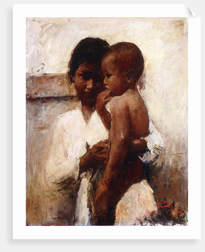 Affection, a Javanese Beauty Holding a Child by Romualdo Locatelli