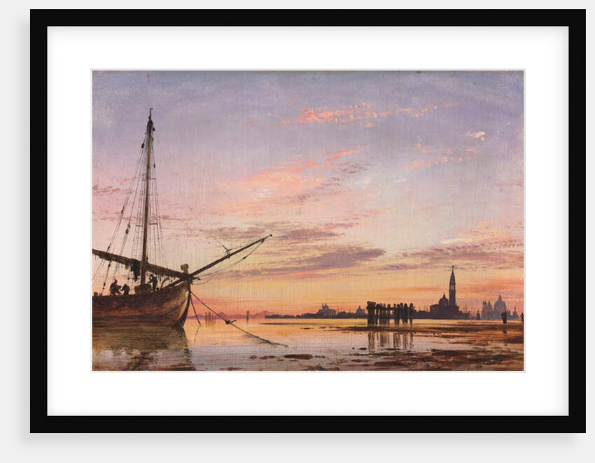 View Across the Lagoon, Venice, Sunset, 1850 by Edward William Cooke