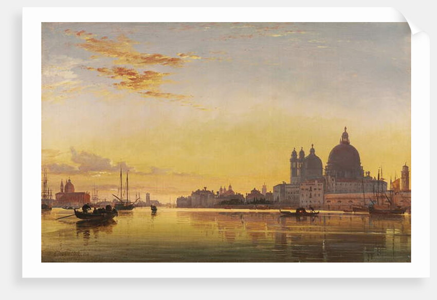 Sunset on the Lagoon of Venice, Church of Isola di San Giorgio in Alga in the Distance by Edward William Cooke