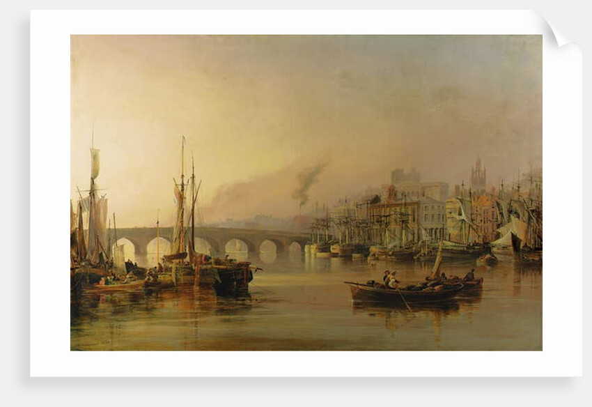 View of Newcastle from the River Tyne, with shipping in the foreground, 1831 by Thomas Miles Richardson