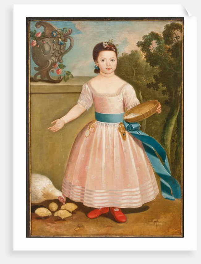 Girl feeding chickens, c.1811-20 by English School