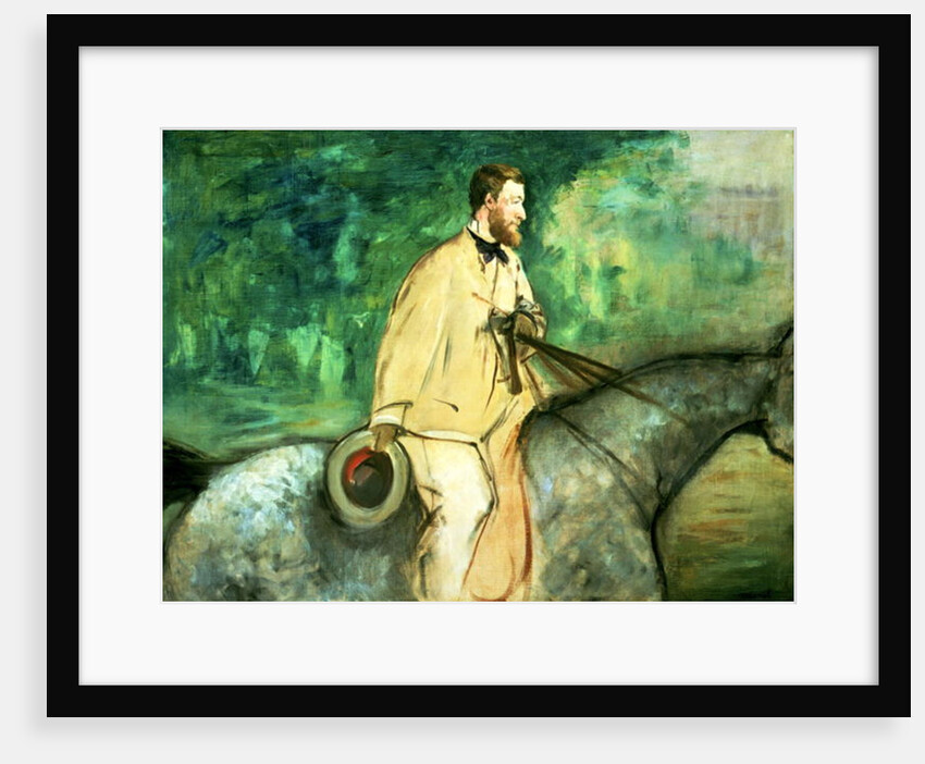 Portrait of Gillaudin on a horse by Edouard Manet