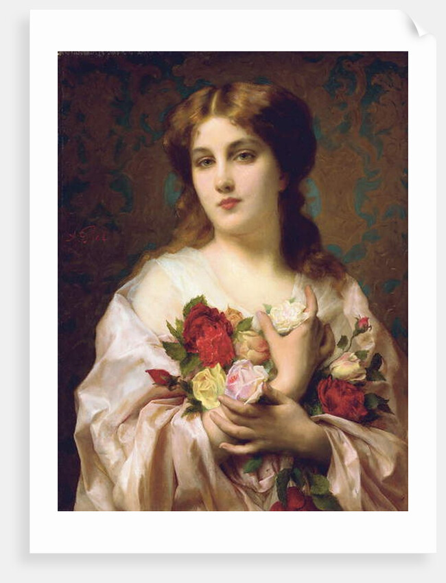 Portrait of a girl by Etienne Adolphe Piot