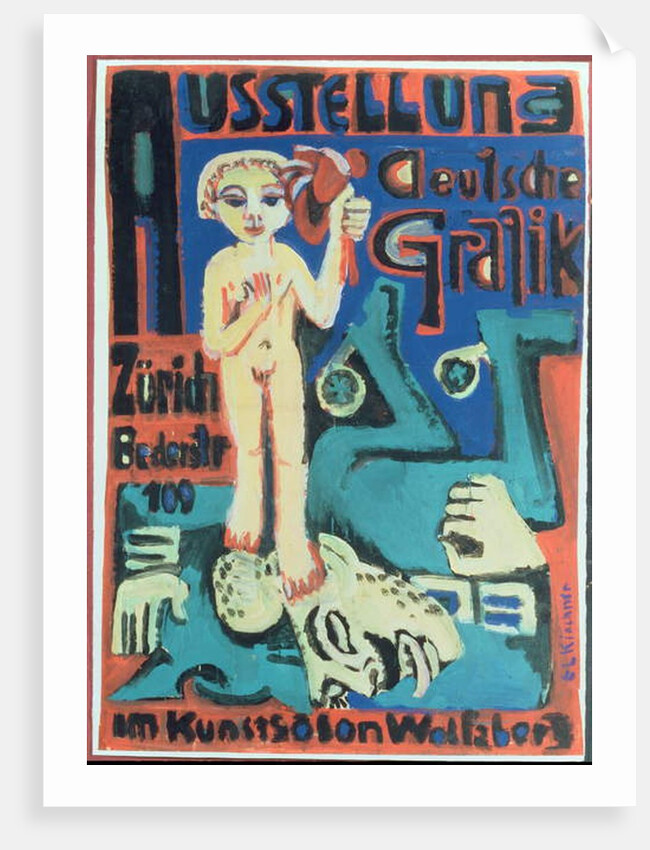 Austellung, Deutsche Grafik im Kunstsalon Wolfsberg, c.1921 by Ernst Ludwig Kirchner