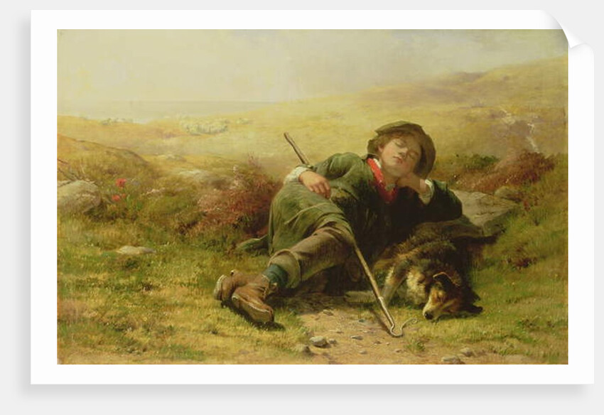 A Shepherd Boy and His Sheep Dog Neglecting Their Duty, 1851 by James John Hill