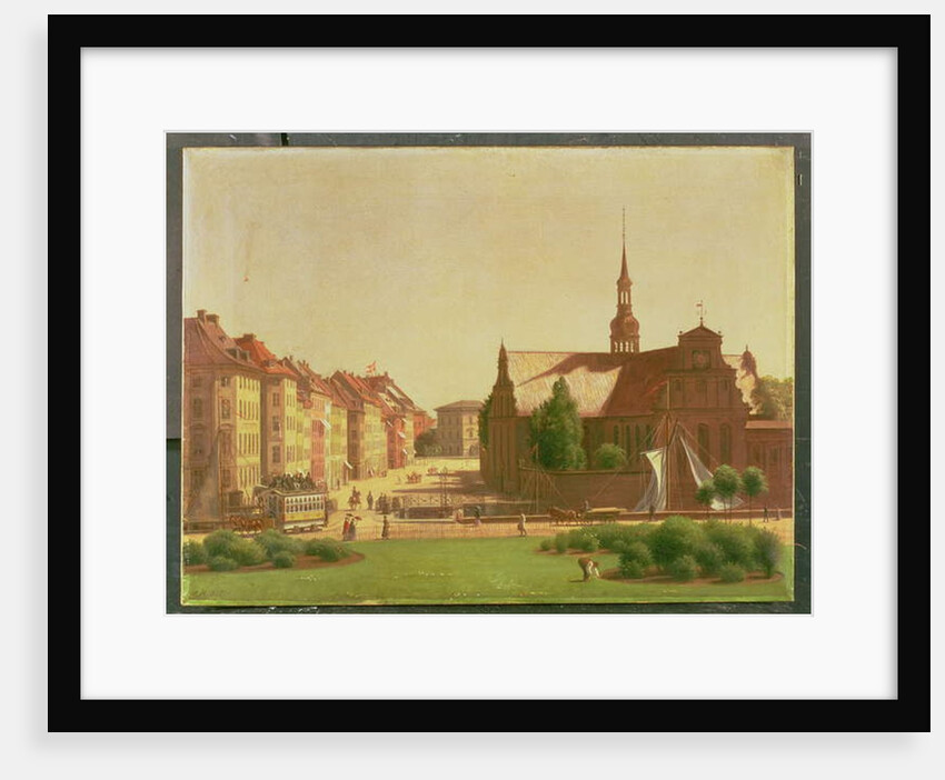 The Palace Square and Holmens Kirke, from a window in Christiansborg Castle, in Copenhagen, 1866 by Carl-Christian-Constantin Hansen