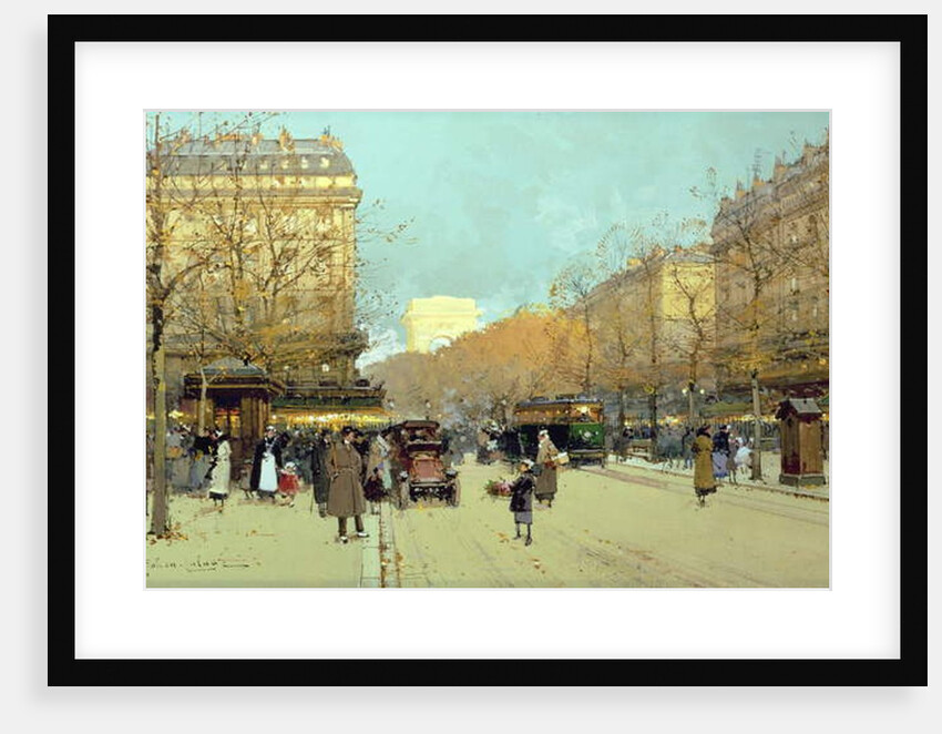 Boulevard Haussmann, in Paris by Eugene Galien-Laloue