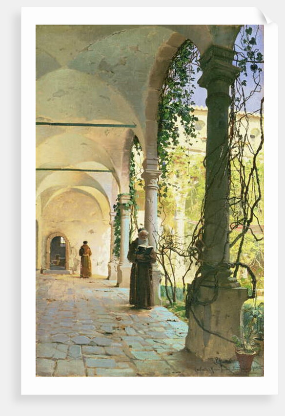 In the Cloisters of Santa Maria Jesus Monastery, in Taormina, 1885 by Peder Monsted