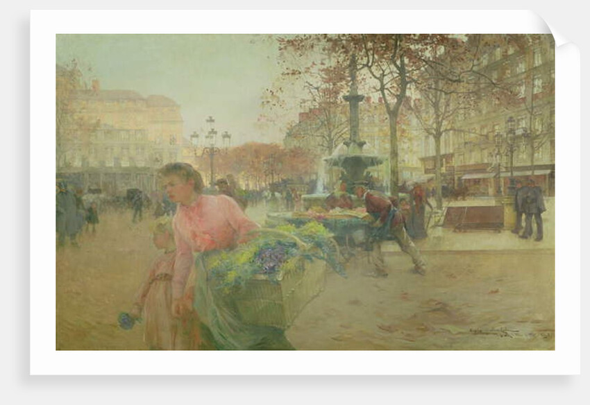 Place du Theatre Francais, in Paris, 1902 by Eugene Galien-Laloue