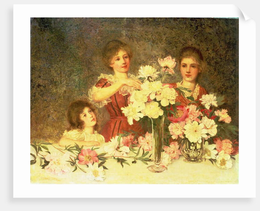 Arranging the Peonies, 1902 by George Carline
