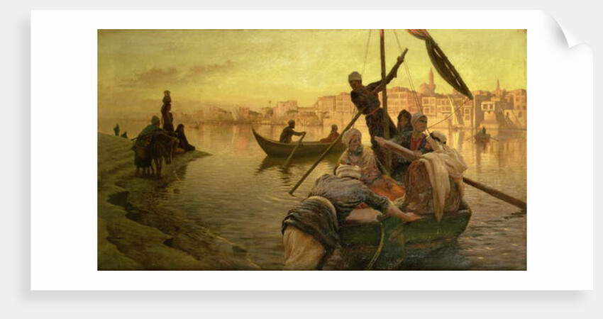 In Cairo: The Ferry From The Island of Gazirie on the Nile or Boulach the Port of Cairo by Joseph Farquharson