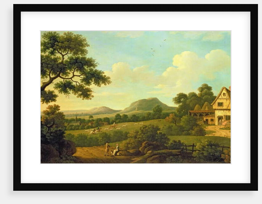 Wooded Landscape With Figures By a Roadside, c.1770 by English School