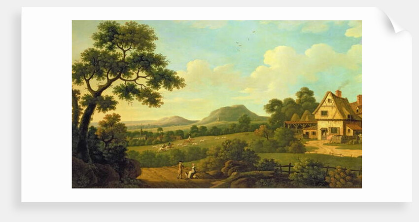 Wooded Landscape With Figures By a Roadside, c.1770 by English School