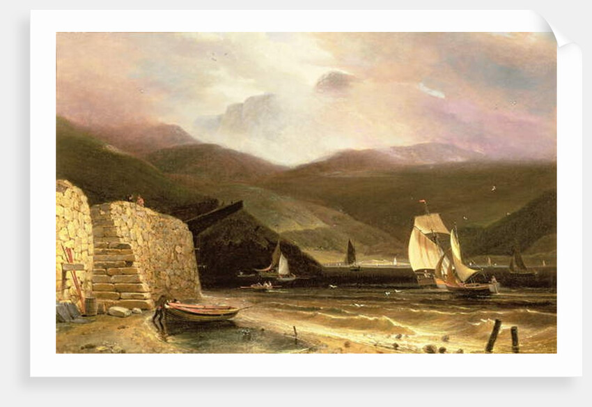 View of Arran, With Sailing Vessels In A Squall, 1814 by William Daniell