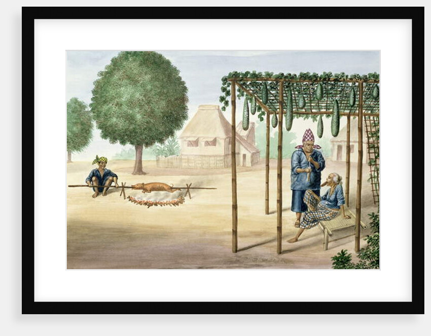 Village Scene near Manila by Jose Honorato Lozano