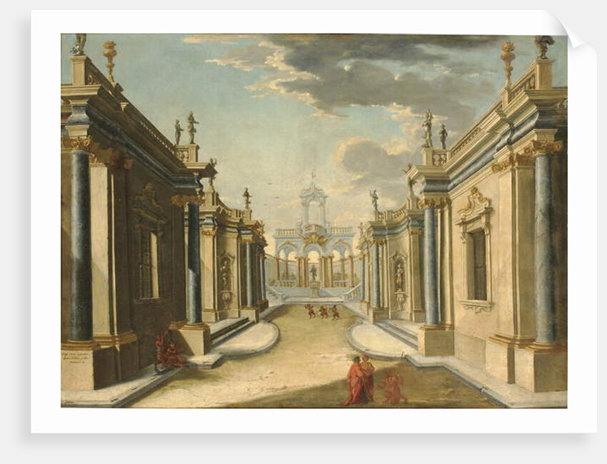 Architectural fantasy with the Daughters of Minyas from Ovid's 'Metamorphoses' by Giuseppe Antonio Landi