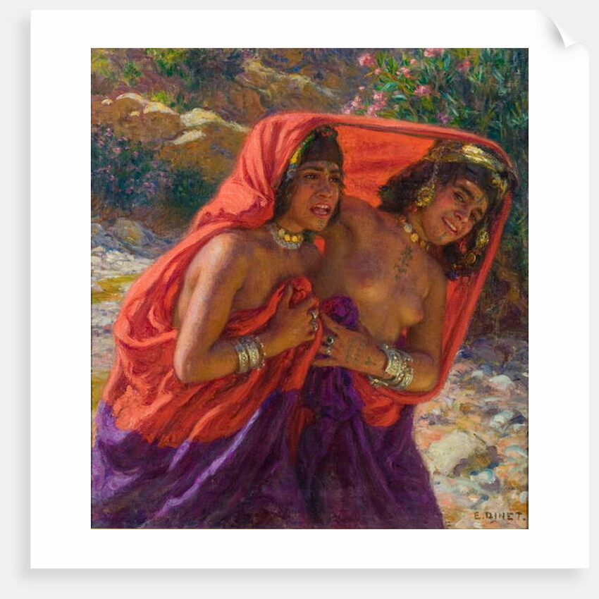 The Frightened Bathers; La Fuite des Baigneuses by Alphonse Etienne Dinet