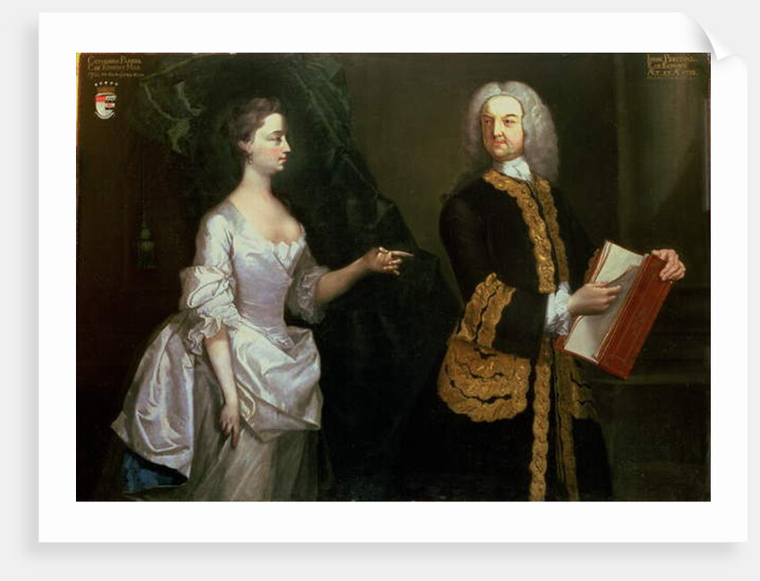 A Group Portrait of John Perceval, 1st Earl of Egmont and his Wife Catherine by J. Alberry