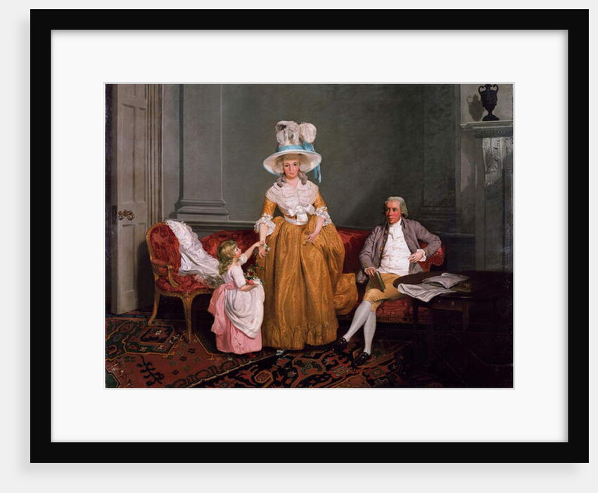 A Family Group, the Father Seated, the Mother and Daughter Standing, in an Interior, 18th century by Francis Wheatley