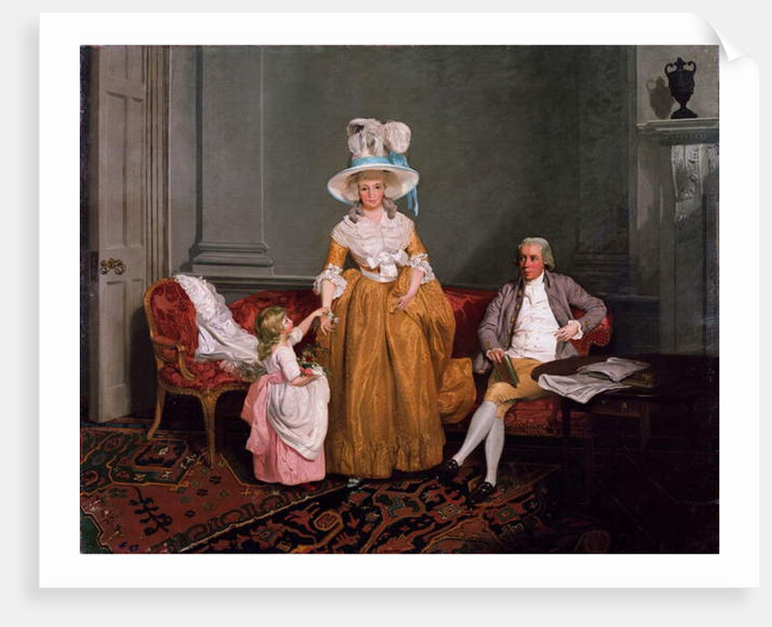 A Family Group, the Father Seated, the Mother and Daughter Standing, in an Interior, 18th century by Francis Wheatley