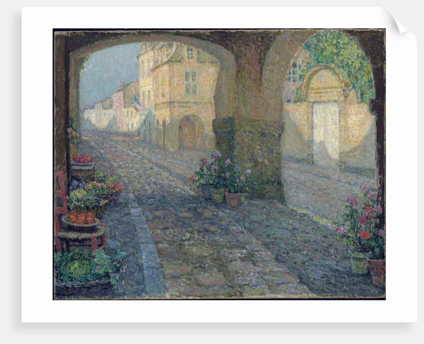 Boutique in the Old Porch; La Boutique de Vieux Porche, 1923 by Henri Eugene Augustin Le Sidaner