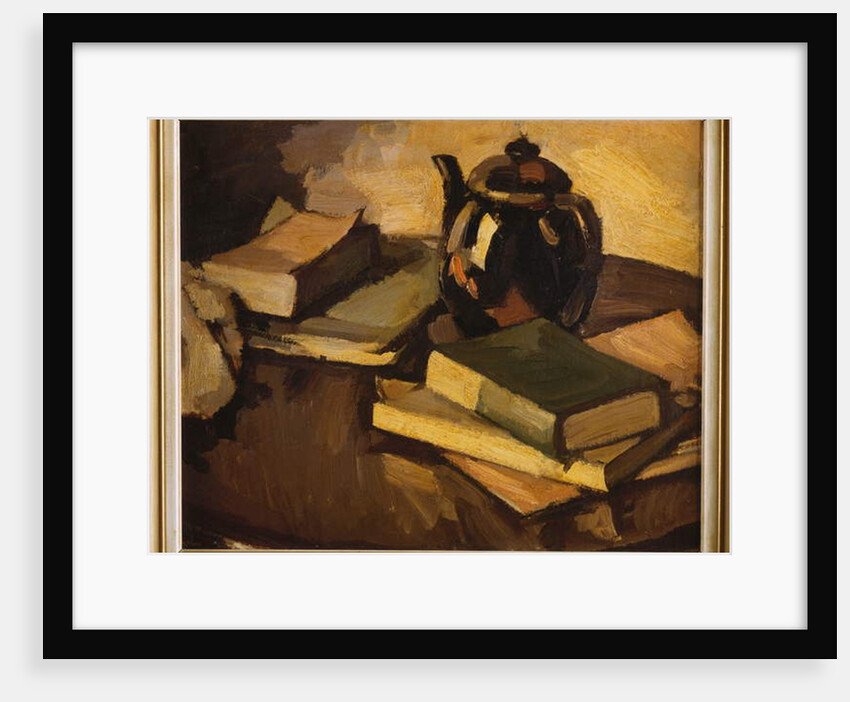A Still Life with a Teapot and Books on a Table, c.1926 by Samuel John Peploe