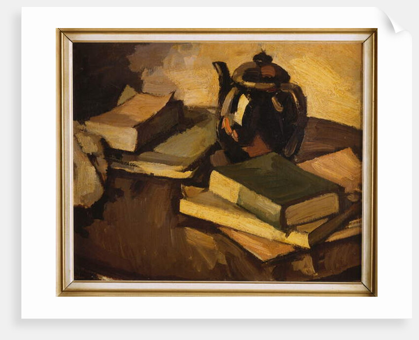 A Still Life with a Teapot and Books on a Table, c.1926 by Samuel John Peploe