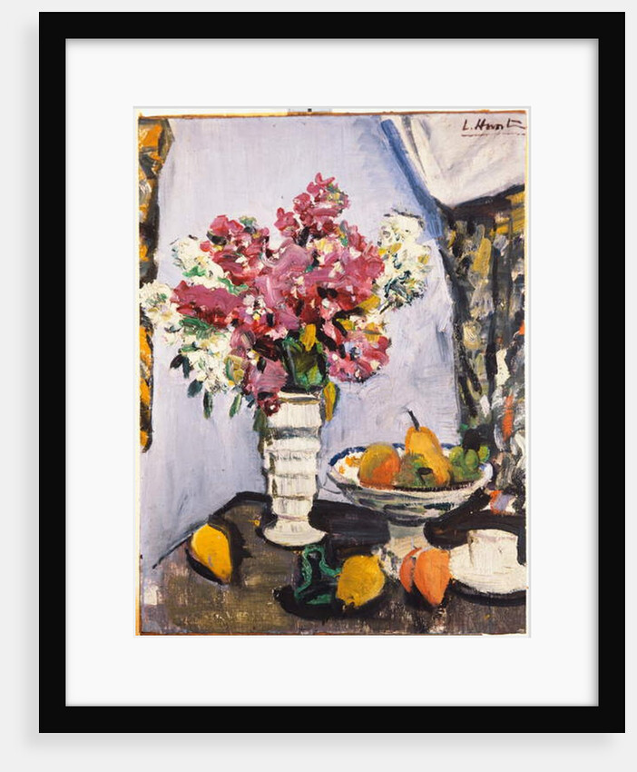 Summer Blossom and a Bowl of Fruit, with a Cup and Saucer by George Leslie Hunter
