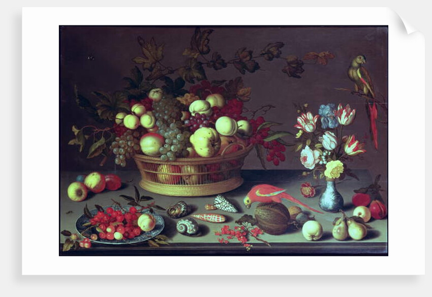 A Basket of Grapes and other Fruit by Balthasar van der Ast